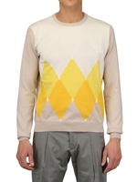BALLANTYNE - MAGLIA IN CASHMERE MISTO COTONE - GIALLO/BEIGE