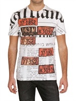 GALLIANO - REGISTRATION PLATE DRUCK JERSEY T-SHIRT