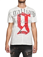 GALLIANO - LOGO DRUCK BAUMWOLL T-SHIRT