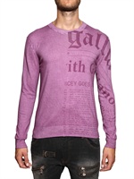 GALLIANO - LOGO DRUCK POLISHED BAUMWOLL SWEATER