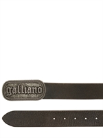 GALLIANO - CINTURA DI PELLE CON FIBBIA LOGO