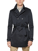 BURBERRY PRORSUM - TRENCH IN COTONE SATIN - BLU SCURO