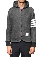 THOM BROWNE - COTTON FLEECE CARDIGAN SWEATSHIRT