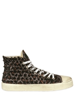 GIENCHI - NIETEN LEOPARD DRUCK CANVAS HOHE SNEAKERS