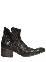BB BRUNO BORDESE CLUB - 50MM WOVEN LEATHER LOW BOOTS