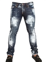 PHILIPP PLEIN - 18CM DISTRESSED PAINTED DENIM JEANS