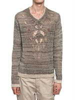 08 SIRCUS - SEIDEN LEINEN RAMIE KAPUTTER STRICK SWEATER