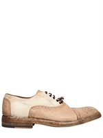 BB BRUNO BORDESE COUNTRY - 40MM DERBY LEDER & CANVAS SCHNÜRSCHUHE