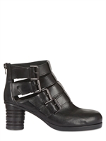 ALAIN QUILICI - 65MM BRUSHED LEATHER CUT OUT LOW BOOTS