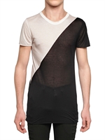 GARETH PUGH - ZWEIFARBENES MODAL JERSEY TRANSPARENT T-SHIRT