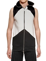 GARETH PUGH - BICOLOR COTTON FLEECE HOODED SWEATSHIRT