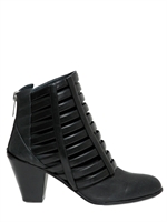 GARETH PUGH - 50MM CUBAN HEEL CAGE LEATHER ANKLE BOOTS