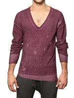 AIMO.RICHLY - BAUMWOLL STRICK V-AUSSCHNITT SWEATER