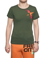 FREE CITY - VOGEL BEDRUCKTES JERSEY T-SHIRT