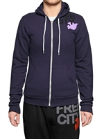 FREE CITY - BIRD PRINTED HOODED FLEECE SWEATSHIRT