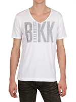 BIKKEMBERGS - BEDRUCKTES JERSEY V-AUSSCHNITT T-SHIRT
