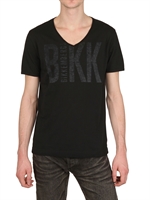 BIKKEMBERGS - BEDRUCKTES JERSEY V-AUSSCHNITT T-SHIRT