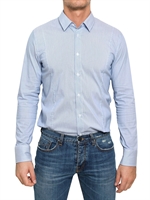 BIKKEMBERGS - GESTREIFTES STRETCH BAUMWOLL POPLIN HEMD