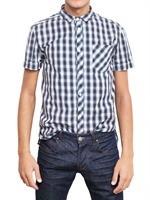 PIERRE BALMAIN - TARTAN POPLIN KURZÄRMELIGES HEMD