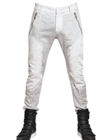 PIERRE BALMAIN - 17CM BLEACHED DENIM BIKER JEANS