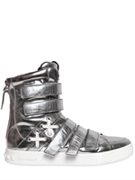 PIERRE BALMAIN - MULTIBAND METALLIC LEDER SNEAKERS