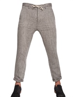 ICEBERG - 19CM HERRINGBONE LINEN TROUSERS