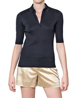 RALPH LAUREN BLACK LABEL - MERCERIZED RIB BAUMWOLL POLO