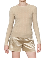 RALPH LAUREN BLACK LABEL - CASHMERE CABLE KNIT ROUND NECK SWEATER