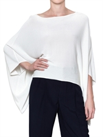 RALPH LAUREN BLACK LABEL - MATT VISCOSE KNIT DRAPE BACK SWEATER
