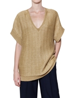 RALPH LAUREN BLACK LABEL - LINEN BASKET KNIT DROP SHOULDER SWEATER
