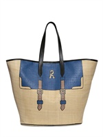 ROBERTA DI CAMERINO - BORSA DI PAGLIA CON STAMPA
