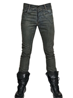 RICK OWENS - 19CM WAXED STRETCH DENIM JEANS