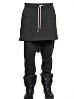 RICK OWENS - POPLIN SKIRT JERSEY TROUSERS