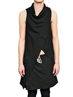 RICK OWENS - GILET DI COTONE DRAPPEGGIATO