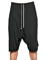 RICK OWENS - POPLIN HÜFTBAND BAUMWOLL JERSEY SHORTS