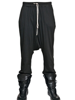 RICK OWENS - POPLIN WAISTBAND COTTON JERSEY TROUSERS
