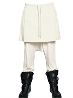 RICK OWENS - POPLIN SKIRT JERSEY TROUSERS