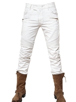 BALMAIN - 18CM BIKER STAINED DENIM JEANS