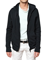 BALMAIN - COTTON FLEECE ZIPPED HOODED SWEATSHIRT