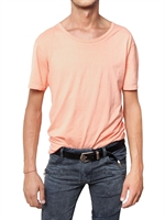 BALMAIN - DISTRESSED JERSEY DEEP NECK T-SHIRT