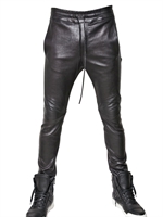 BALMAIN - STRETCH NAPPA LEATHER TROUSERS