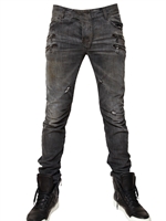 BALMAIN - 18CM SIDE ZIP DENIM JEANS