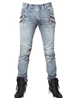 BALMAIN - 18CM MULTI ZIP DENIM JEANS