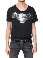 BALMAIN - SILVER EAGLE PRINTED JERSEY T-SHIRT