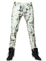 BALMAIN - 17CM GREYSCALE PRINTED DENIM JEANS