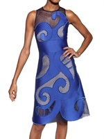 VIKTOR&ROLF - MESH INSERTS & TECHNO SILK DUCHESS DRESS