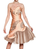VIKTOR&ROLF - MESH INSERTS ON TECHNO SILK DUCHESS DRES