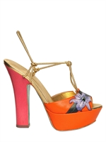 SERGIO ROSSI - 100MM PAINTED FLOWER NAPPA SANDALS