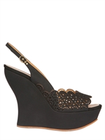 NINA RICCI - ZEPPE IN PELLE LAVORATA A LASER 130MM