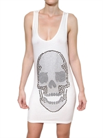 PHILIPP PLEIN - ABITO DI VISCOSA CON TESCHIO DI SWAROVSKI